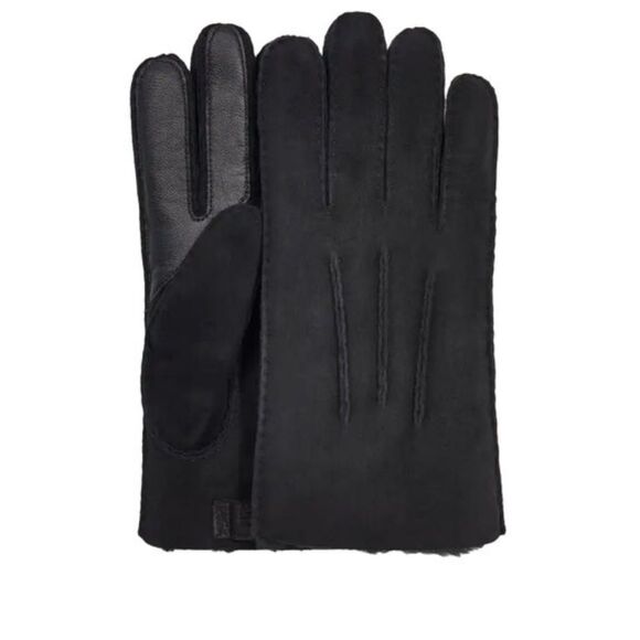 NWT UGG Contrast Sheepskin Men's Black Suede Gloves - Picture 3 of 4